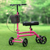 Medical Steerable Knee Walker with Dual Braking System-Pink