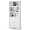 Bookcase Shelving Storage Wooden Cabinet Unit Standing Display Bookcase with Doors-White