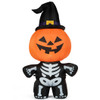 5' Halloween Inflatable Pumpkin Skeleton Lantern with Witch Hat