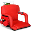 Stadium Seat Portable Chair with Backs and Padded Cushion-Red