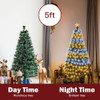 5'/6' Pre-Lit Fiber Double-Color Lights Optic Christmas Tree-5'