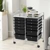 12 Drawers Rolling Cart Storage Scrapbook Paper Organizer Bins-Black