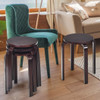 Set of 4 18 Inch Wood Home Backless Dining Chairs-Deep Brown