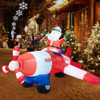 8Ft LED Inflatable Christmas Santa Claus with Flying Airplane