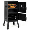 Vertical 2-tier Outdoor Barbeque Grill with Temperature Gauge