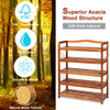 5-Tier Wood Shoe Rack Freestanding Shoe Storage Organizer