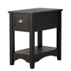 Contemporary Chair Side End Table Compact Table with Drawer Nightstand-Brown