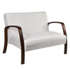 Mid Century Modern Fabric Upholstered Armchair Loveseat-Gray