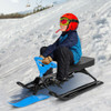 Kids Snow Sand Grass Sled with Steering Wheel and Brakes-Blue