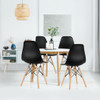Set of 4 Modern DSW Dining Side Chair Wood Legs-Black