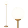 Glass Globe LED Floor Lamp w/ Acrylic Lampshade