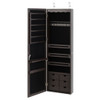 5 LEDs Lockable Mirror Jewelry Cabinet Armoire with 6 Drawers-Brown