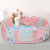 16-Panel Baby Playpen with Music Box & Basketball Hoop-Pink