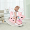 Baby Kids Animal Rocking Horse with Music and Lights-Pink