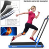 2-in-1 Folding Treadmill with Remote Control and LED Display-Blue