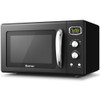 0.9 Cu.ft Retro Countertop Compact Microwave Oven-Black