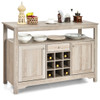 Buffet Server Sideboard Wine Cabinet Console-Gray