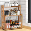 3 Tier Bamboo Spice Rack Storage Shelves for Kitchen Counter Storage