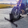Adjustable Motorcycle Wheel Chock Stand 1800 lb Capacity Upright Fit