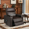 Massage Recliner Chair Seating with Swivel Tray&Remote Control-Brown