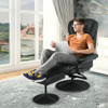 Massage Leather  Recliner Chair with Ottoman-Black