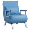 Folding 5 Position Convertible Sleeper Bed Armchair Lounge Couch with Pillow-Blue