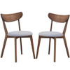 Set of 2 Dining Chair Upholstered Curved Back Side