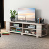 59 Inch Console Storage Entertainment Media Wood TV Stand-Oak