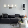 4-Light Wall Sconce with Clear Glass Shade-Sliver