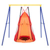 2-in-1 40 Inch Kids Hanging Chair Detachable Swing Tent Set-Orange