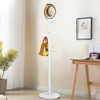 Wooden Coat Rack Stand Entryway Hall Tree 2 Adjustable Height with 10 Hooks-White