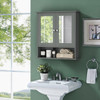 Bathroom Wall Mount Mirror Cabinet Organizer-Gray