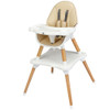 5-in-1 Baby Wooden Convertible High Chair -Khaki