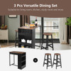 3 Pieces Bar Table Set with Storage