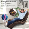 Stylish  Folding Lazy Sofa Chair with Pillow-Brown