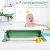 Folding Portable Baby Bathtub with Ergonomic Cushion for Newborn Infant Toddler-Green