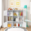 Free Standing 9 Cube Storage Wood Divider Bookcase for Home and Office-White