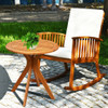 27 InchOutdoor Round Solid Wood Coffee Side Bistro Table