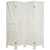 4 Panels Folding Wooden Room Divider-White