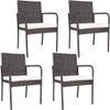 4 Pieces Outdoor Patio Rattan Dining Chairs Cushioned Sofa