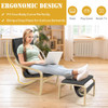 Relax Bentwood Lounge Chair  Set with Magazine Rack-Gray