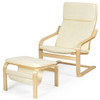 Relax Bentwood Lounge Chair  Set with Magazine Rack-White