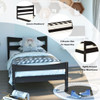 Twin Size Platform Bed Frame Foundation Slat Support -Dark Brown