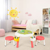 5-in-1 Kid Folding Storage Activity Table Chair Set-Pink