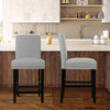 25 Inch Kitchen Chairs with Rubber Wood Legs-Gray