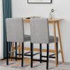25 Inch Kitchen Chairs with Rubber Wood Legs-Gray