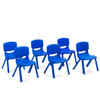 6-pack Kids Plastic Stackable Classroom Chairs-Blue