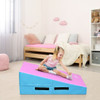 Incline Gymnastics Mat Wedge Ramp Gym Tumbling Exercise Mat-Pink & Blue