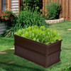 2 PCS Raised Garden Rectangle Plant Box-Brown