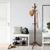 Adjustable Free Standing Wooden Coat Rack-Brown